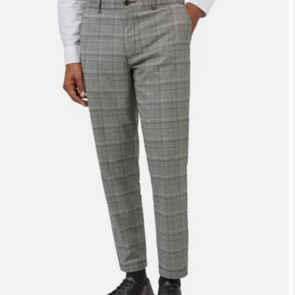 Ben Sherman Gray Plaid Dress Pants NWT 36/32